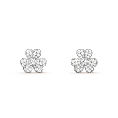 [Everoly JW]CLOVER COMOS DIAMOND EARRINGS SILVER