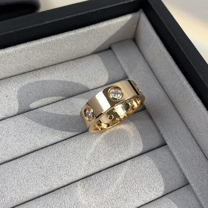 [Everoly JW]LOVE RING 5.5MM 6 DIAMONDS PINK GOLD