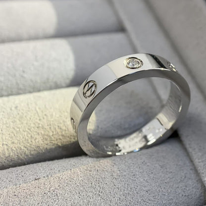 [Everoly JW]LOVE RING 4MM 1 DIAMOND SILVER