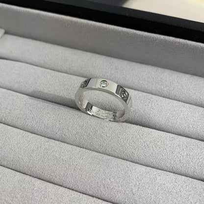 [Everoly JW]LOVE RING 4MM 1 DIAMOND SILVER