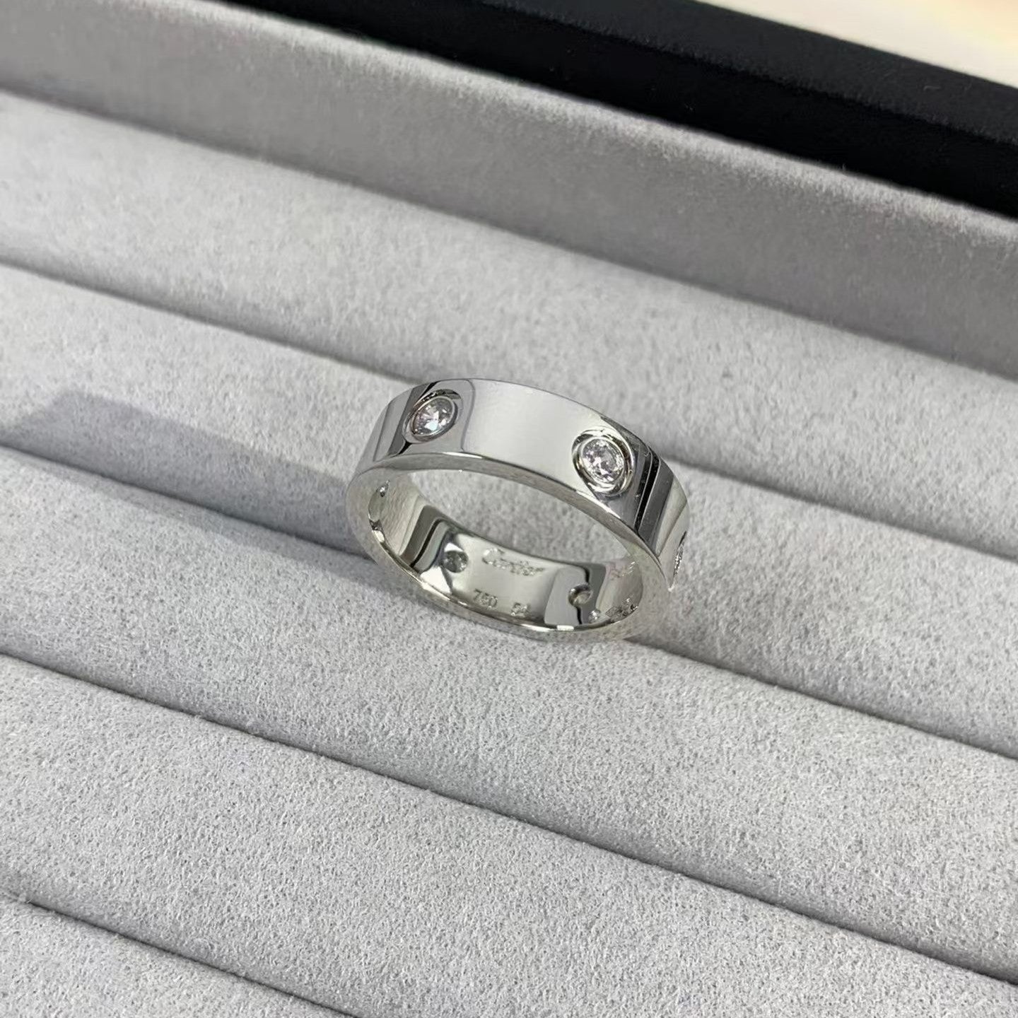 [Everoly JW]LOVE RING 5.5MM 6 DIAMONDS SILVER