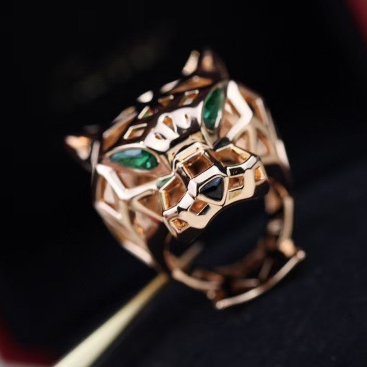 [Everoly JW]HOLLOW LEOPARD HEAD RING