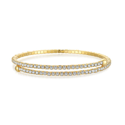 [Everoly JW]Row of Diamonds Round Fashion Bracelet