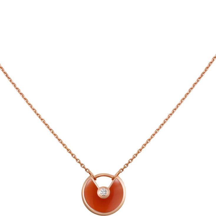 [Everoly JW]AMULETTE GOLD CARNELIAN ONYX NECKLACE