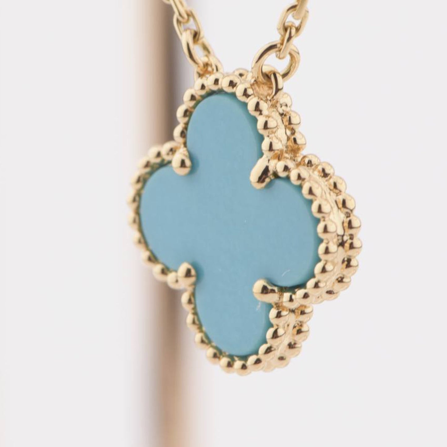 [Everoly JW]CLOVER 15MM VINTAGE TURQUOISE NECKLACE