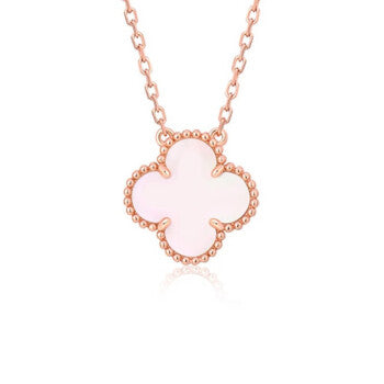 [Everoly JW]CLOVER 15MM PINK MOTHER-OF-PEARL SINGLE FLOWER NECKLACE