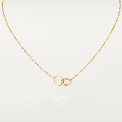 [Everoly JW]LOVE NECKLACE DOUBLE RING GOLD
