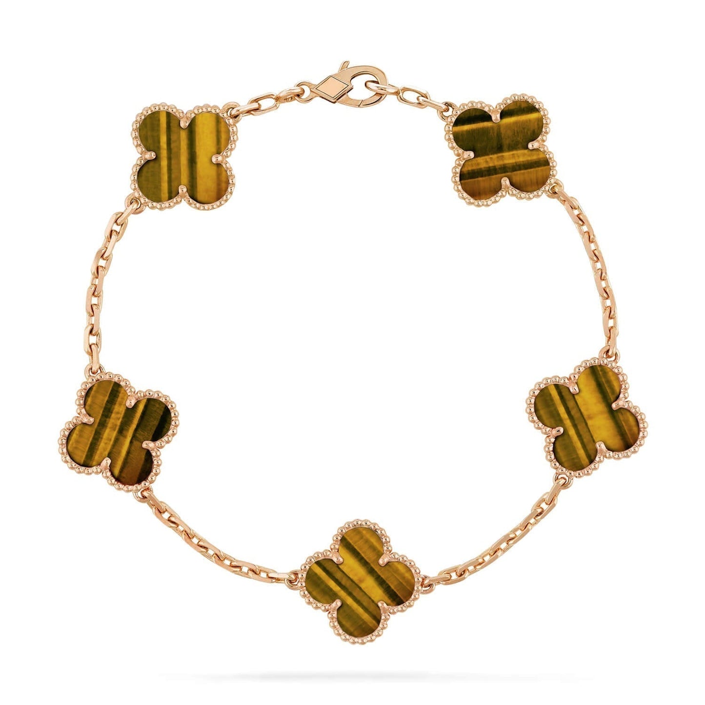 [Everoly JW]CLOVER  5 MOTIFS TIGER EYE BRACELET