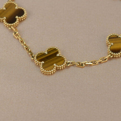 [Everoly JW]CLOVER  5 MOTIFS TIGER EYE BRACELET