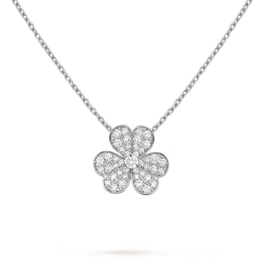 [Everoly JW]CLOVER DIAMOND NECKLACE SILVER