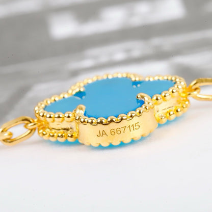 [Everoly JW]CLOVER 5 MOTIFS TURQUOISE BRACELET