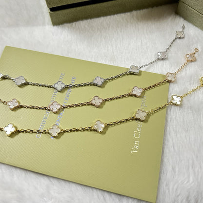 [Everoly JW]CLOVER 6 MOTIF WHITE MOP BRACELET