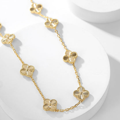 [Everoly JW]CLOVER 10 MOTIFS LASER NECKLACE