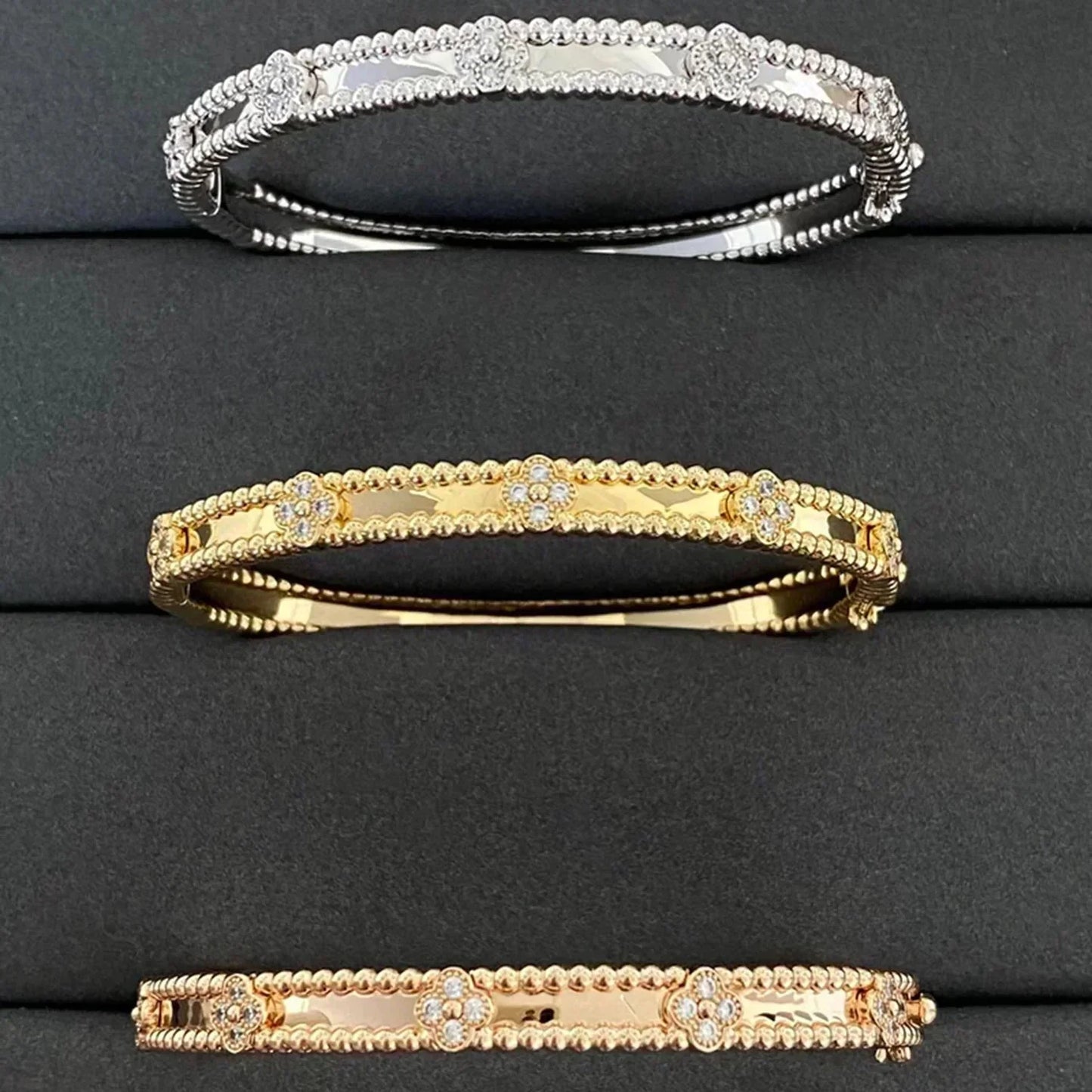 [Everoly JW]CLOVER BRACELET 4MM DIAMONDS