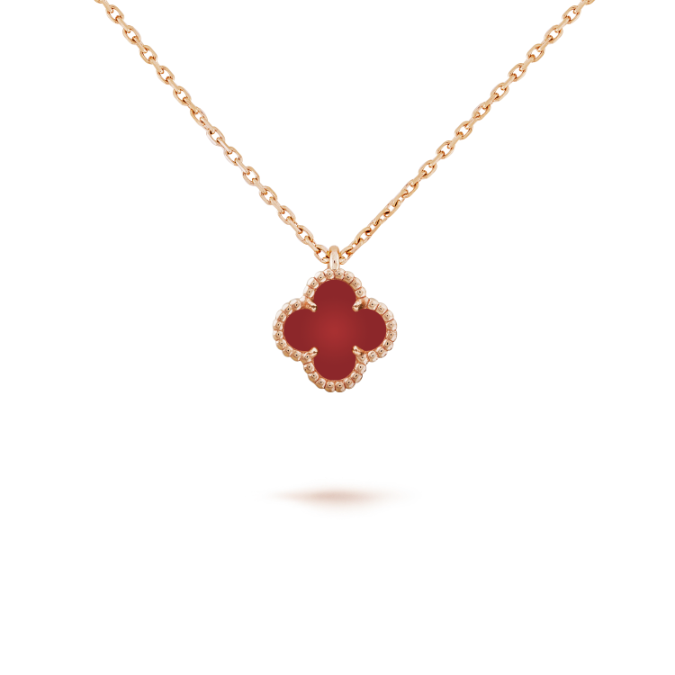 [Everoly JW]CLOVER MINI 9.5MM WHITE CARNELIANS NECKLACE
