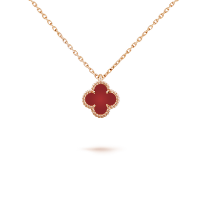 [Everoly JW]CLOVER MINI 9.5MM WHITE CARNELIANS NECKLACE