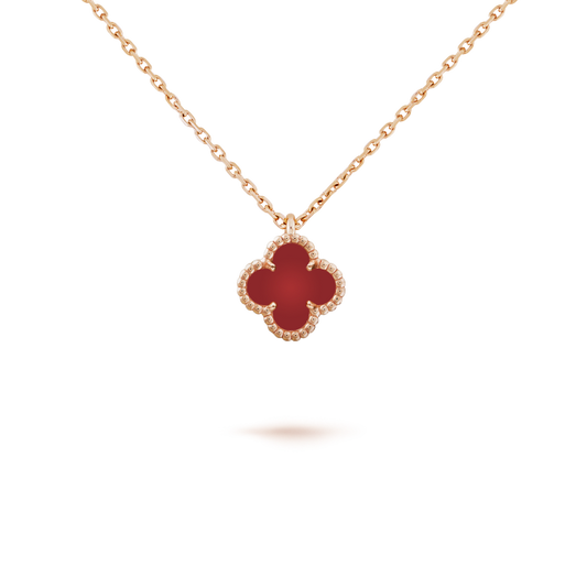 [Everoly JW]CLOVER MINI 9.5MM WHITE CARNELIANS NECKLACE