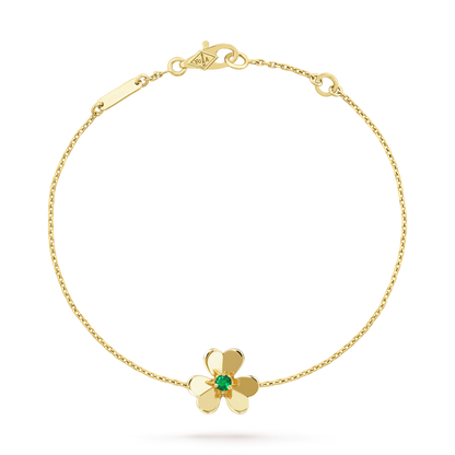 [Everoly JW]FRIVOLE GOLD FLOWER PINK MALACHITE BRACELET