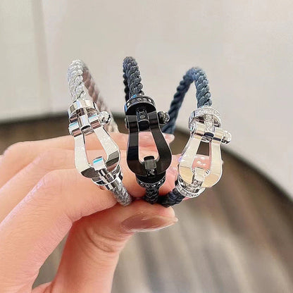 [Everoly JW]FORCE LARGE HORSESHOE NO DIAMOND BRACELET SILVER