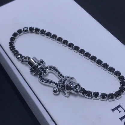 [Everoly JW]FORCE  LARGE HORSESHOE FULL DIAMOND TENNIS BRACELET