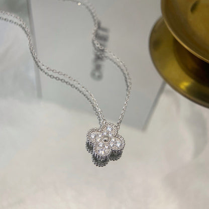 [Everoly JW]CLOVER 15MM DIAMOND SINGLE FLOWER NECKLACE