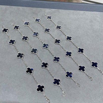 [Everoly JW]CLOVER 5 MOTIF PIETERSITE SILVER BRACELET