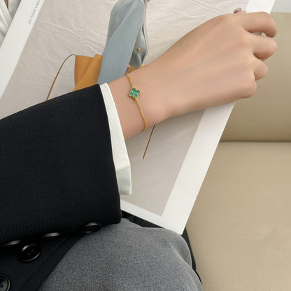 [Everoly JW]CLOVER BRACELET MALACHITE 1 MOTIF