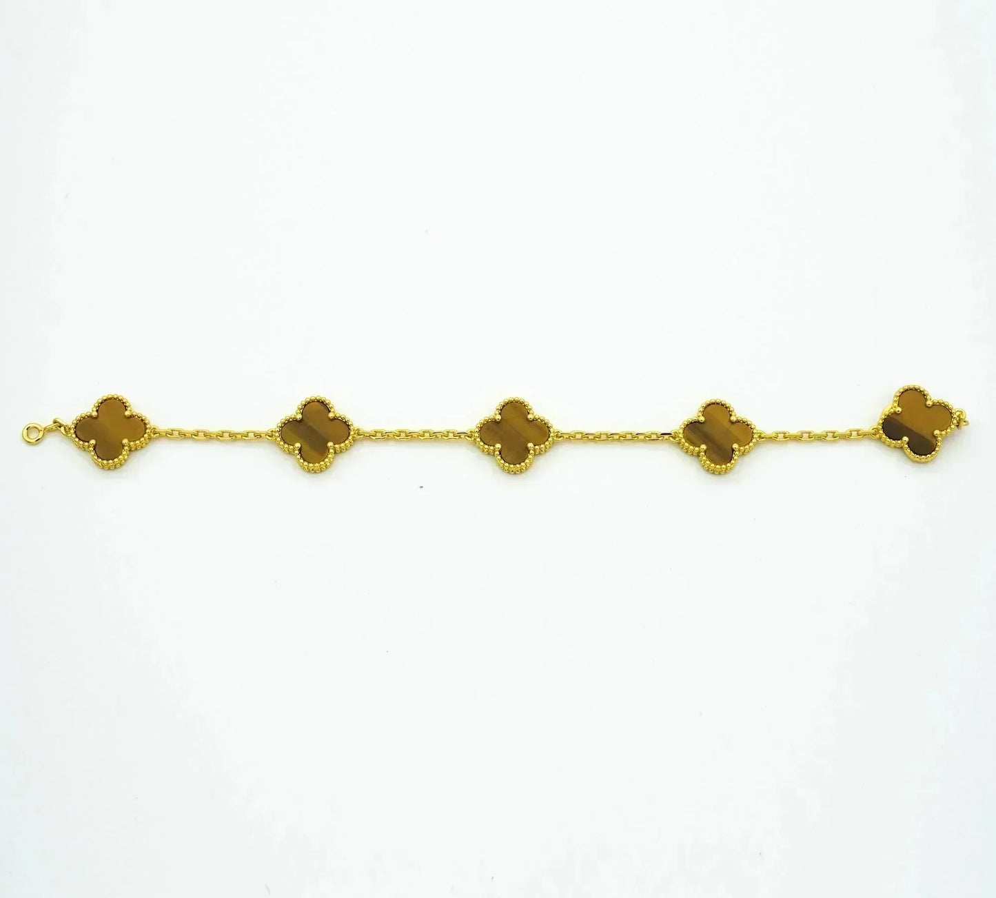 [Everoly JW]CLOVER  5 MOTIFS TIGER EYE BRACELET