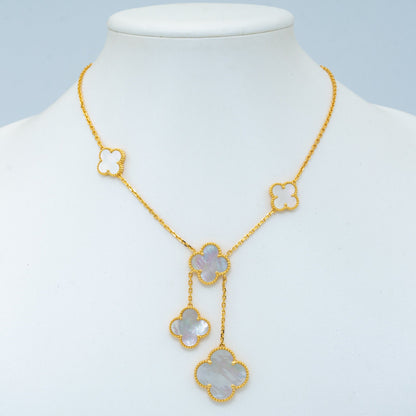 [Everoly JW]CLOVER MOTHER OF PEARL NECKLACE 6 MOTIF