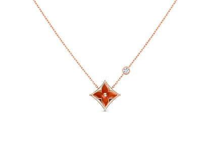 [Everoly JW]STAR NECKLACE PINK GOLD 1 DIAMOND