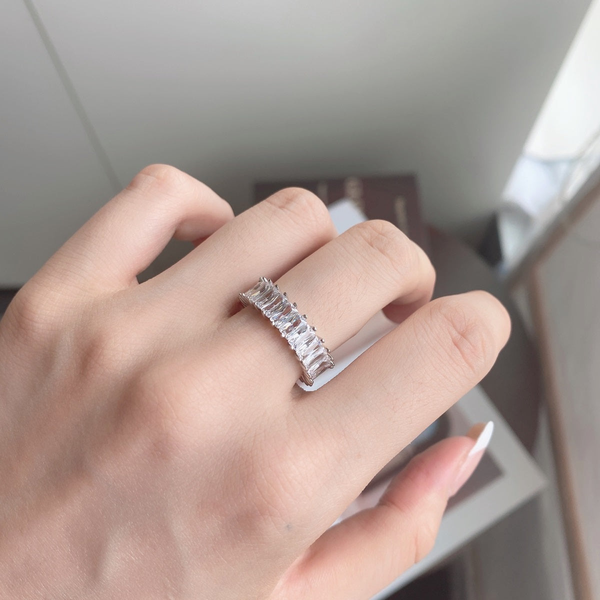 [Everoly JW]Unique Colorful Radiant Cut RIng