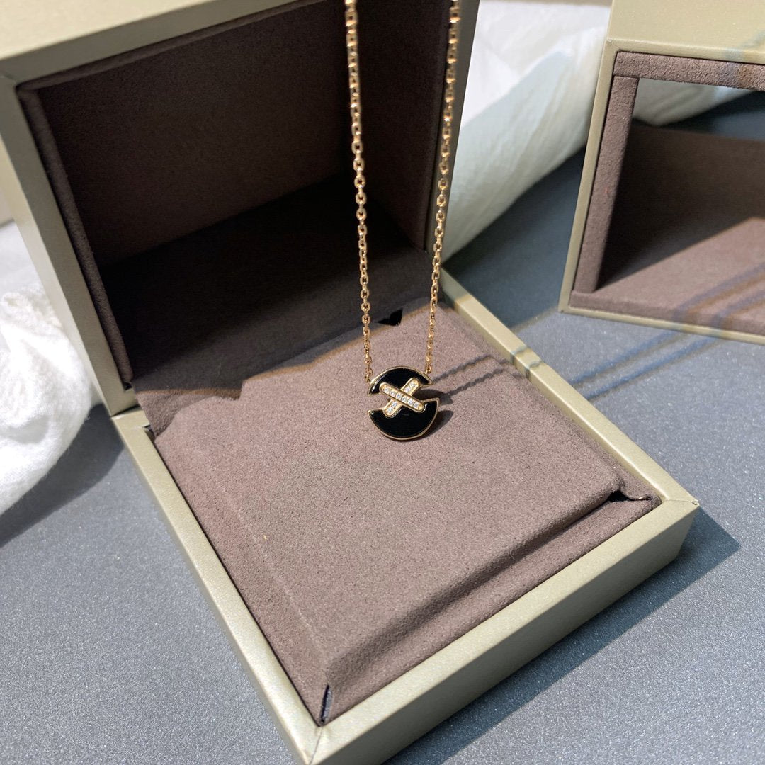 [Everoly JW]JEUX DE PINK GOLD DIAMOND NECKLACE