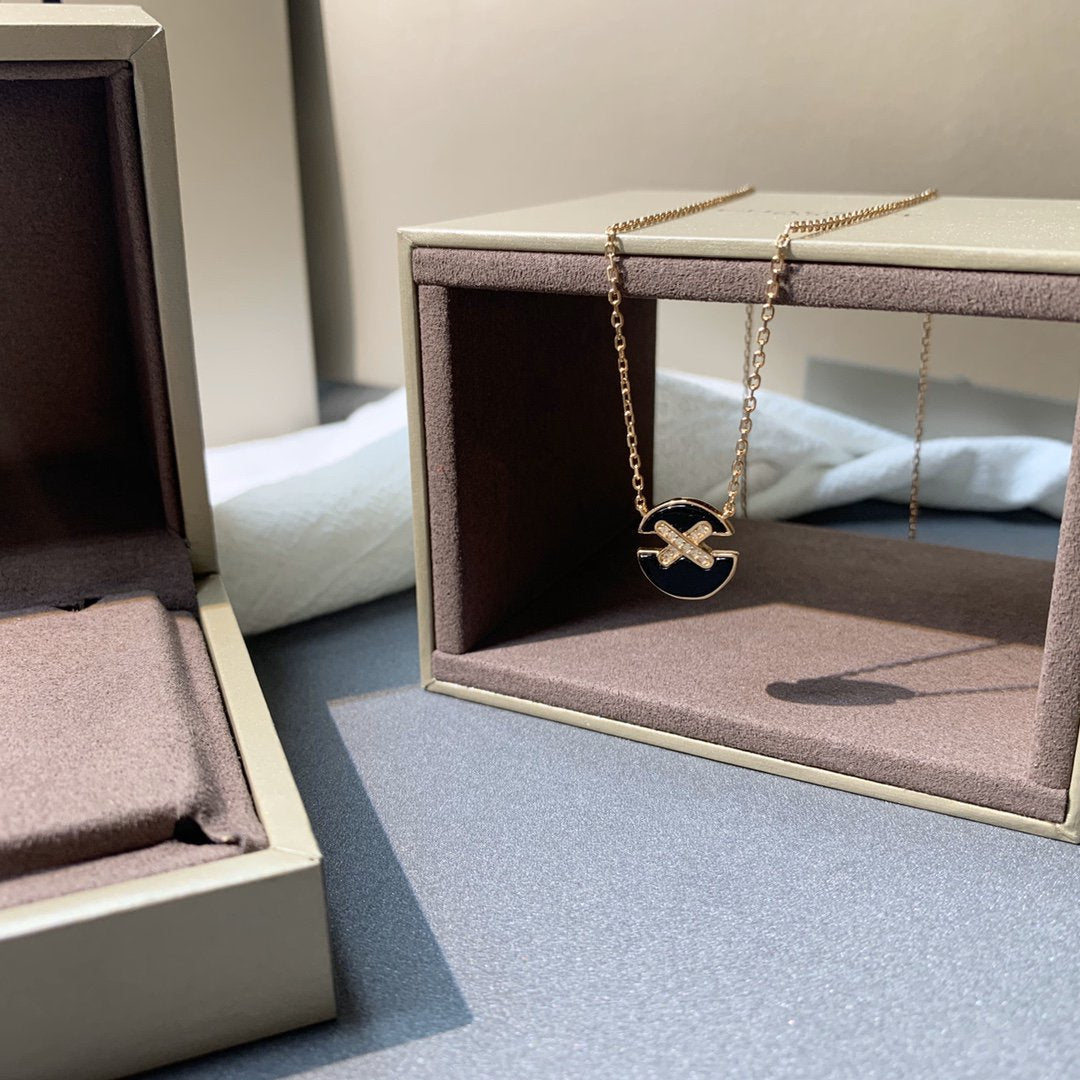 [Everoly JW]JEUX DE PINK GOLD DIAMOND NECKLACE