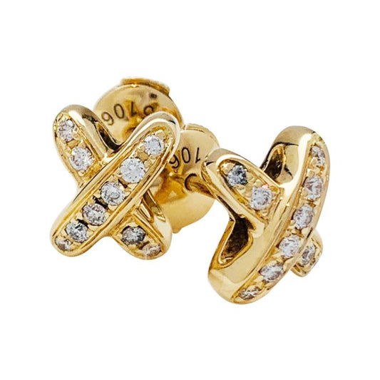 [Everoly JW]JEUX DE GOLD DIAMOND EARRINGS