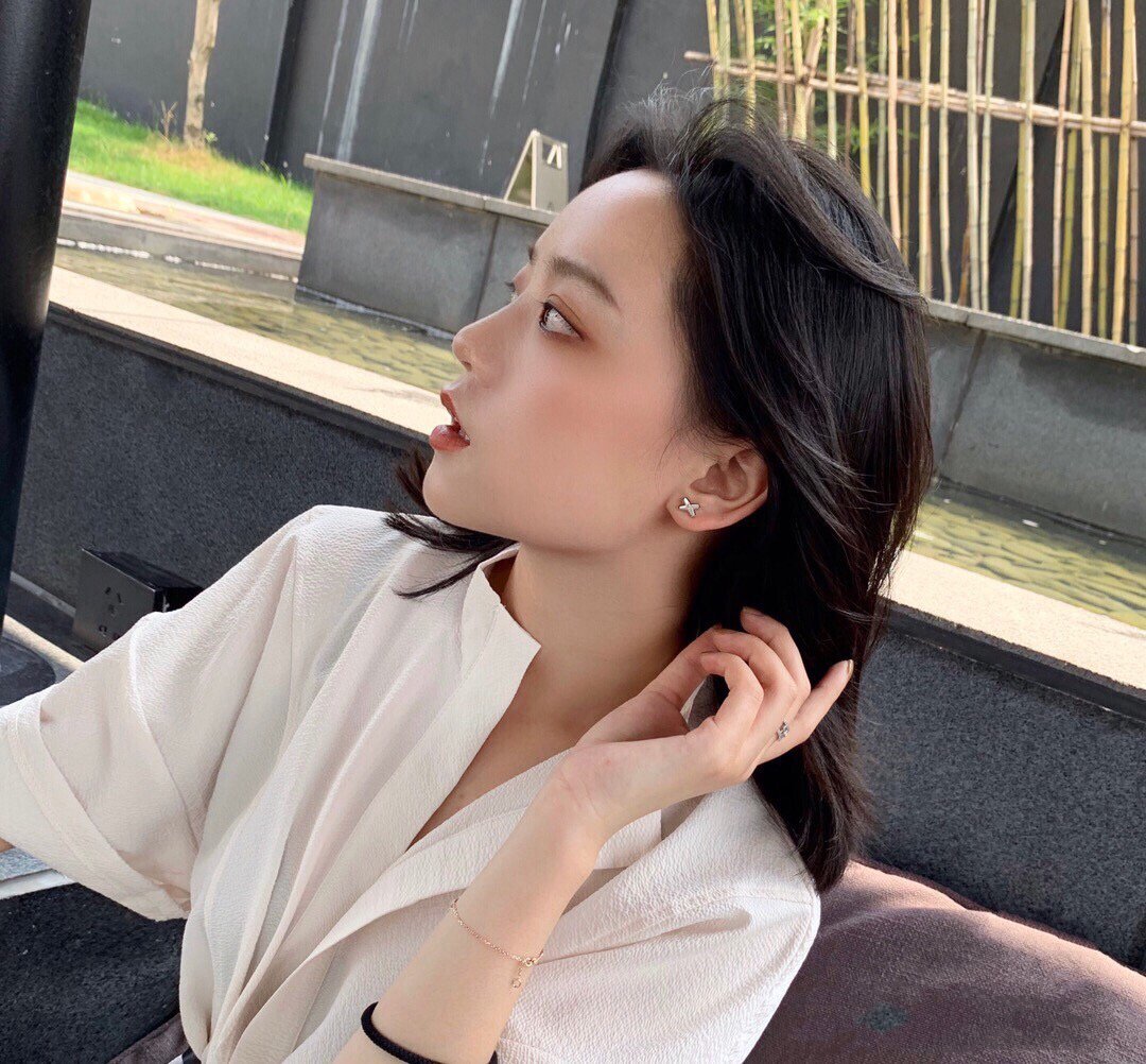 [Everoly JW]JEUX DE WHITE MOP PINK GOLD DIAMOND EARRINGS