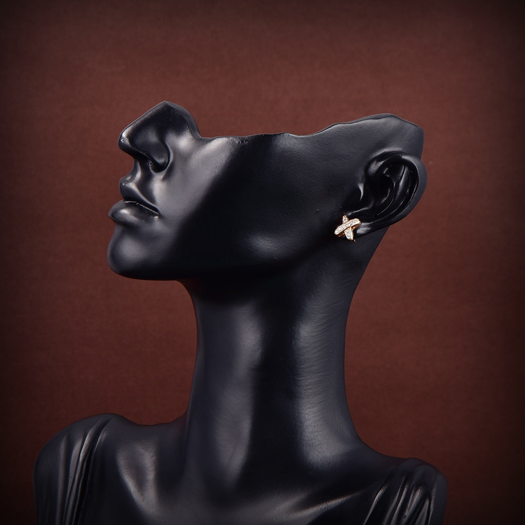 [Everoly JW]JEUX DE GOLD DIAMOND EARRINGS