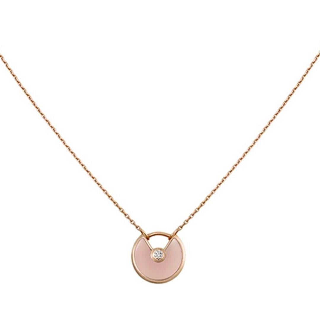 [Everoly JW]AMULETTE ROSE GOLD PINK MOP NECKLACE