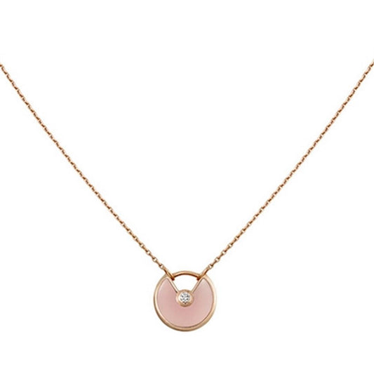 [Everoly JW]AMULETTE ROSE GOLD PINK MOP NECKLACE