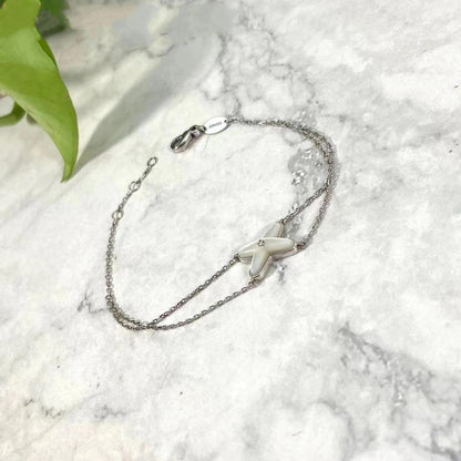[Everoly JW]JEUX BRACELET WHITE MOP SILVER 1 DIAMOND