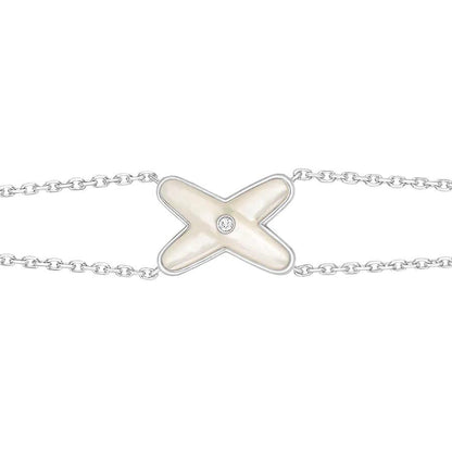 [Everoly JW]JEUX BRACELET WHITE MOP SILVER 1 DIAMOND
