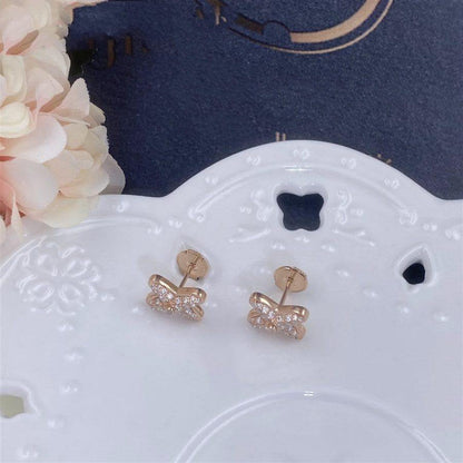[Everoly JW]JEUX DE PINK GOLD DIAMOND EARRINGS
