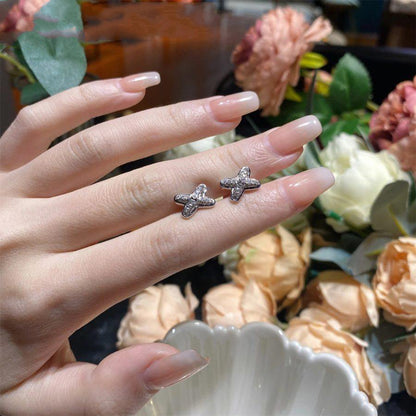 [Everoly JW]JEUX DE SILVER DIAMOND EARRINGS