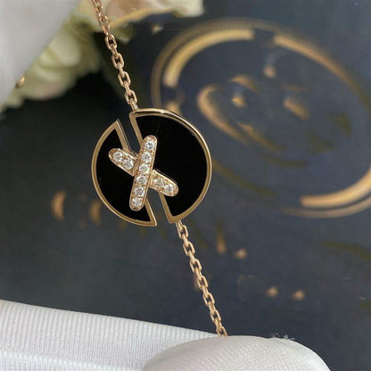 [Everoly JW]JEUX DE BRACELET ONYX PINK GOLD DIAMOND