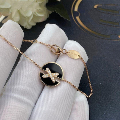 [Everoly JW]JEUX DE BRACELET ONYX PINK GOLD DIAMOND