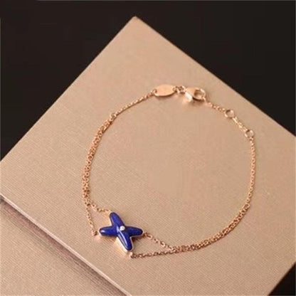 [Everoly JW]JEUX BRACELET BLUE AGATE PINK GOLD 1 DIAMOND