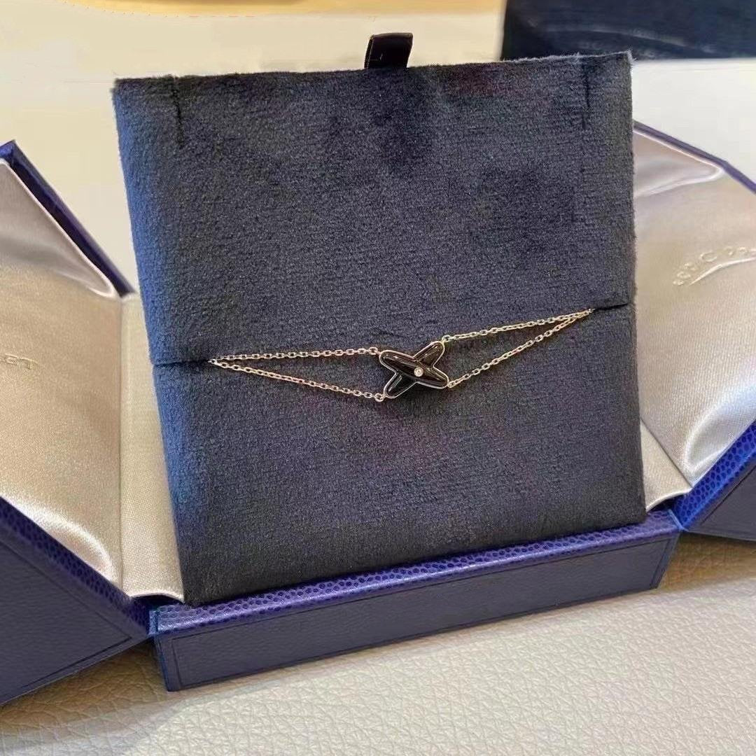 [Everoly JW]JEUX BRACELET ONYX PINK GOLD 1 DIAMOND