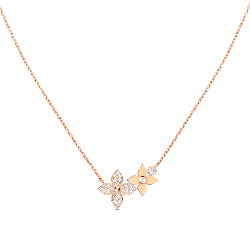 [Everoly JW]STAR BLOSSOM NECKLACE PINK GOLD DIAMONDS