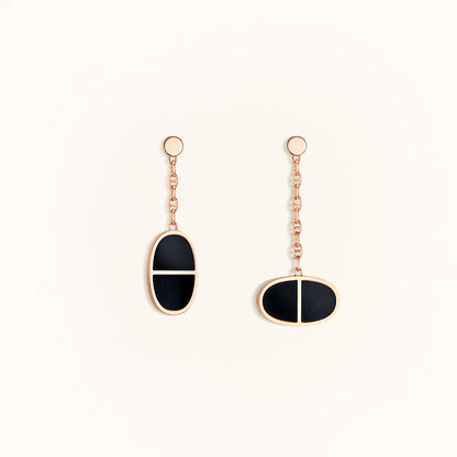 [Everoly JW]CHAINE VERSO BLACK CERAMIC EARRINGS