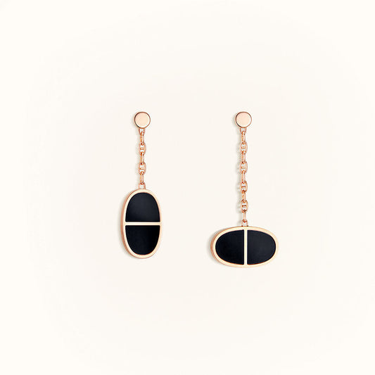 [Everoly JW]CHAINE VERSO BLACK CERAMIC EARRINGS