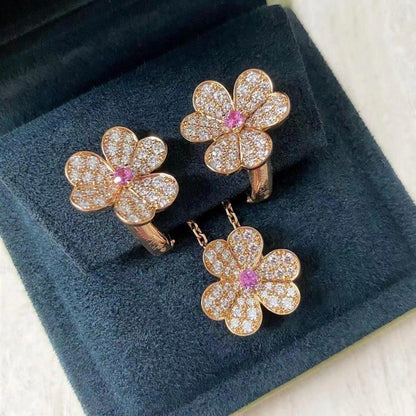[Everoly JW]FRIVOLE ROSE GOLD FLOWER DIAMOND NECKLACE